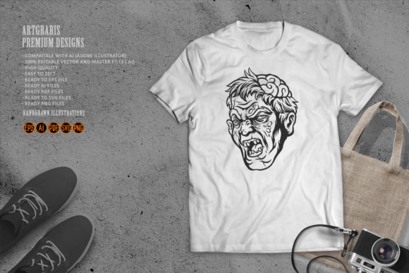 Download Halloween Character Scary Zombie Head - Zombie Collection