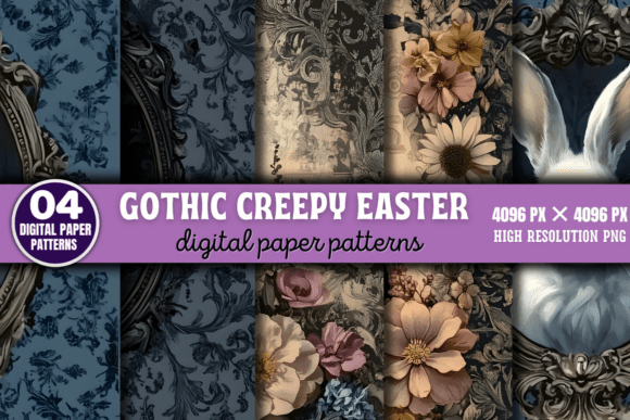 Download Gothic Creepy Easter Digital Paper 4 - Premium Resources