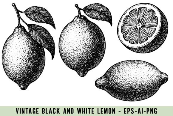 Download Vintage Lemon Illustrations - Premium Resources
