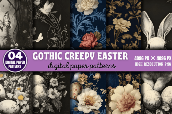 Download Gothic Creepy Easter Digital Paper 1 - Premium Bundle