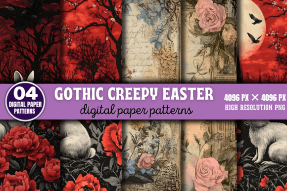 Download Gothic Creepy Easter Digital Paper 2 - Premium Bundle