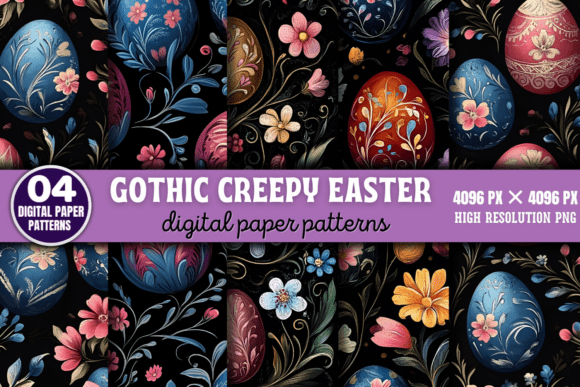 Download Gothic Creepy Easter Digital Paper 5 - Premium Resources