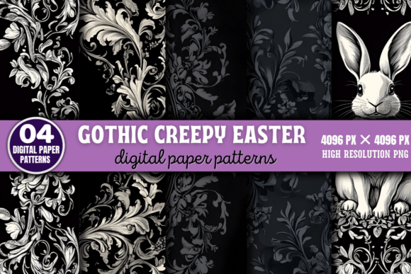 Download Gothic Creepy Easter Digital Paper 3 - Premium Resources